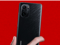 红米发布了手机的黑色图像背面有类似水的图案
