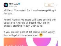 前沿资讯：红米Note 5 Pro预装系统太旧了 什么时候更新MIUI 9.5 