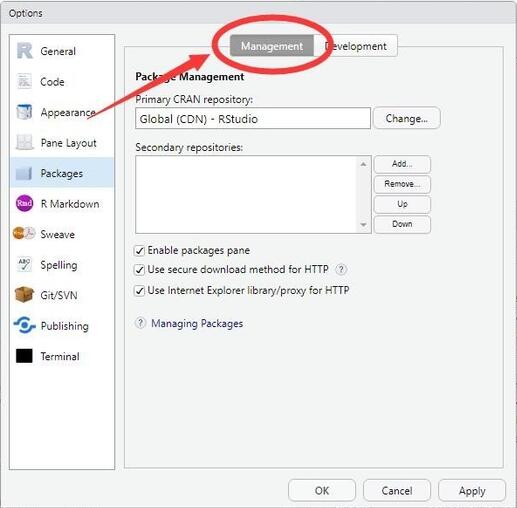 RStudio如何设置R语言package包CRAN更新安装源