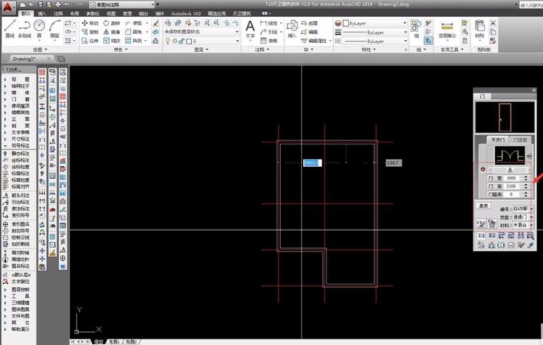 天正建筑CAD怎么绘制双开门？