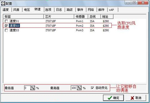 SpeedFan 风扇调速软件截图