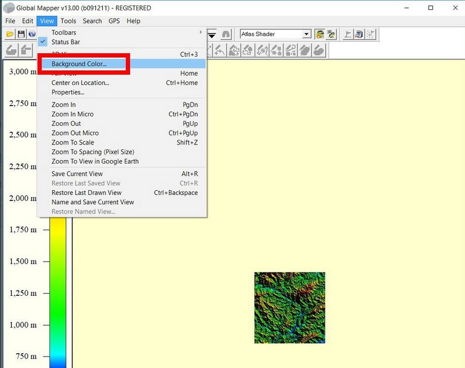 Global Mapper 调节背景颜色