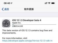 前沿资讯：苹果iOS 12.1.3开发者预览版/Beta 4更新方法介绍