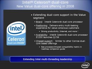Intel Celeron Dual Core offering in 2008