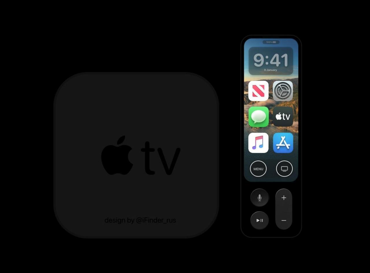 2020 Apple TV 6采用新的白色表面处理，并以这种新颖的概念展示了具有自己的显示屏的遥控器