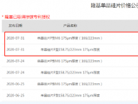  隆基官网发布最新新单晶硅片价格 