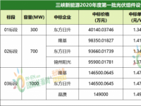  三峡新能源2020年度第一批光伏组件设备集中采购中标结果公示 