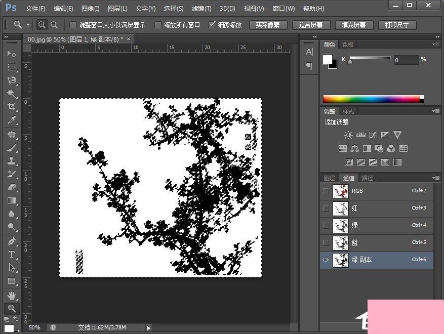 PS如何使用通道抠梅花？PS通道抠图教程分享