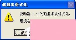 U盘连接电脑后提示“磁盘未被格式化”怎么办？