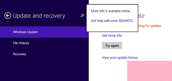 Win8系统出现8024401C提示的解决策略
