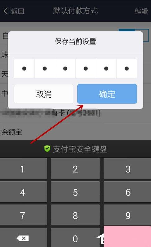支付宝怎么设置默认支付方式？