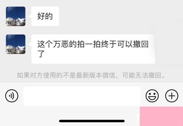 微信拍一拍可以撤回了