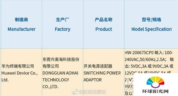 华为135W快充头入网 P50或将首发