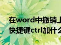 在word中撤销上一步快捷键是（word撤销快捷键ctrl加什么）