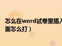 怎么在word试卷里插入作文格子（作文格子在word文档里面怎么打）