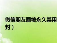 微信朋友圈被永久禁用能否解封（微信朋友圈被停用怎么解封）