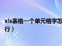 xls表格一个单元格字怎么变成两行（表格字多了怎么变成两行）