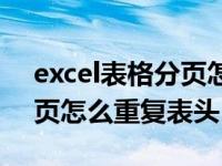 excel表格分页怎么重复表头（excel表格分页怎么重复表头）