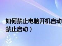 如何禁止电脑开机自动启动软件（电脑开机启动项太多怎么禁止启动）