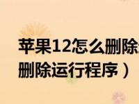 苹果12怎么删除运行中的任务（苹果12怎么删除运行程序）