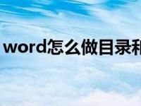 word怎么做目录和页码（word怎么做目录）