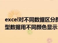 excel对不同数据区分颜色怎么设置（excel中如何将不同类型数据用不同颜色显示）