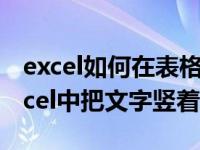 excel如何在表格里打竖着的文字（怎样在excel中把文字竖着打）