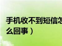 手机收不到短信怎么回事（手机收不到短信怎么回事）