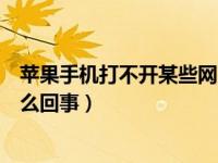 苹果手机打不开某些网页怎么办（苹果手机打不开网页是怎么回事）