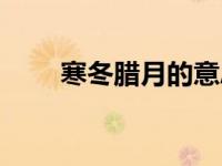 寒冬腊月的意思（寒冬腊月的意思）