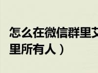 怎么在微信群里艾特所有人（微信怎么艾特群里所有人）