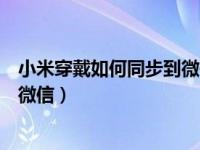 小米穿戴如何同步到微信数据（小米穿戴怎么将数据同步至微信）