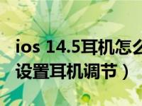 ios 14.5耳机怎么设置来电（苹果iOS14怎么设置耳机调节）