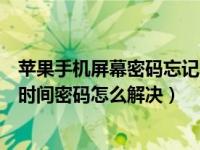 苹果手机屏幕密码忘记了怎么解锁（苹果手机忘记屏幕使用时间密码怎么解决）