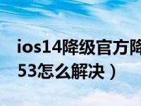 ios14降级官方降级（苹果iOS14降级时报错53怎么解决）