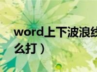 word上下波浪线怎么打（word中波浪线怎么打）