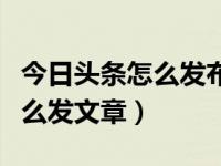 今日头条怎么发布文章上热门（今日头条上怎么发文章）