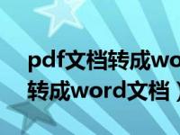 pdf文档转成word文档不能编辑（pdf文档转成word文档）