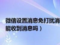 微信设置消息免打扰消息能收到么（微信设置消息免打扰还能收到消息吗）