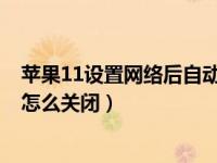 苹果11设置网络后自动关闭（iPhone11自动切换数据网络怎么关闭）