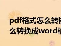 pdf格式怎么转换成word文档（pdf格式怎么转换成word格式）