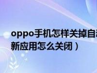 oppo手机怎样关掉自动更新软件（OPPO手机总是自动更新应用怎么关闭）