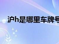 沪h是哪里车牌号（沪H是哪里的车牌号）
