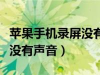 苹果手机录屏没有声音怎么调（苹果手机录屏没有声音）