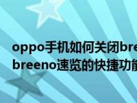 oppo手机如何关闭breeno速览功能（OPPO手机怎么设置breeno速览的快捷功能）