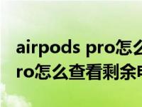 airpods pro怎么查看单只电量（AirPods Pro怎么查看剩余电量）