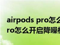 airpods pro怎么开启降噪模式（AirPods Pro怎么开启降噪模式）
