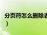 分页符怎么删除表格的空白（分页符怎么删除）