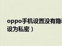 oppo手机设置没有隐私能怎么办（OPPO手机怎么将文件设为私密）