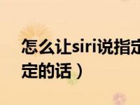 怎么让siri说指定的话文案（怎么让siri说指定的话）